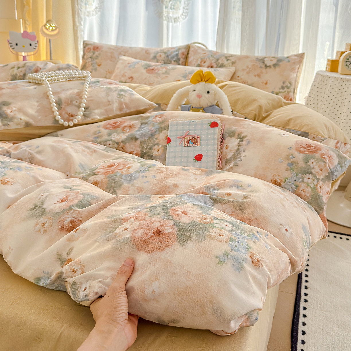 91家纺网 家纺一手货源 找家纺 元禾 2026新款12868新疆全棉印花四件套（提供质检报告 锦绣园