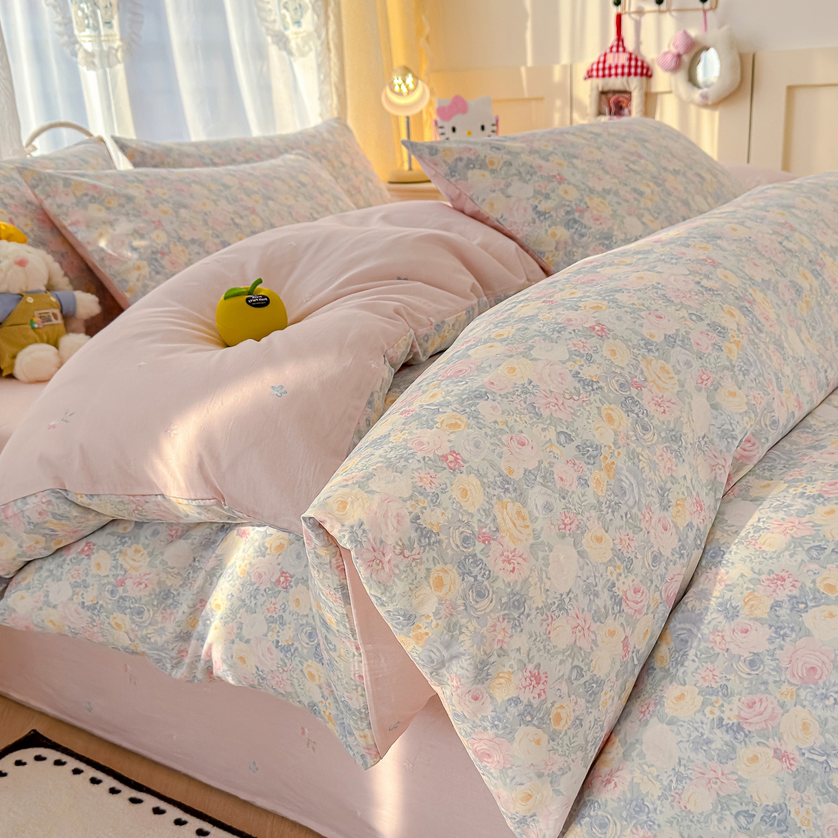 元禾 2026新款12868新疆全棉印花四件套（提供质检报告 岚花绪-灰