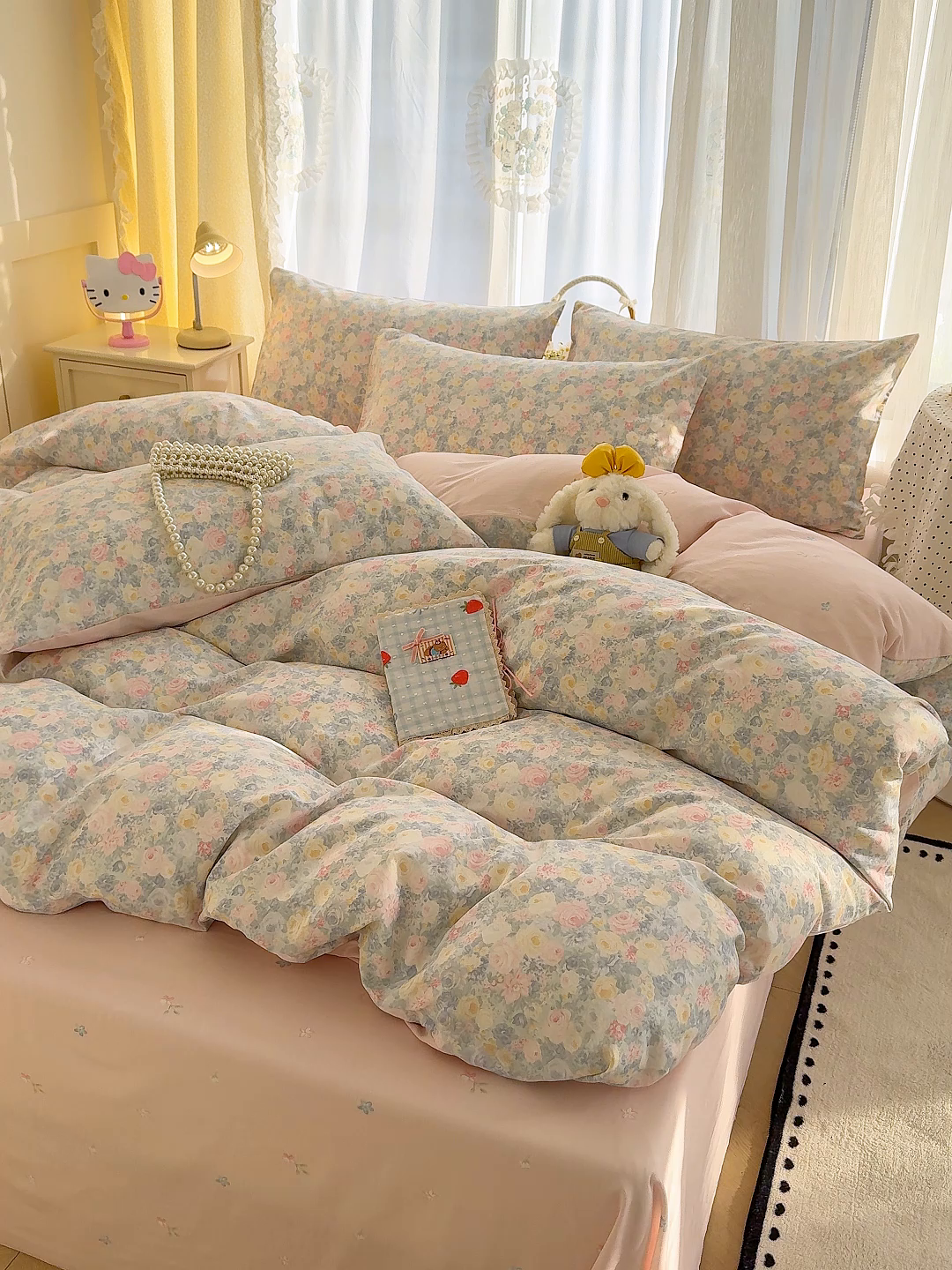 91家纺网 家纺一手货源 找家纺 元禾 2026新款12868新疆全棉印花四件套（提供质检报告 岚花绪-灰