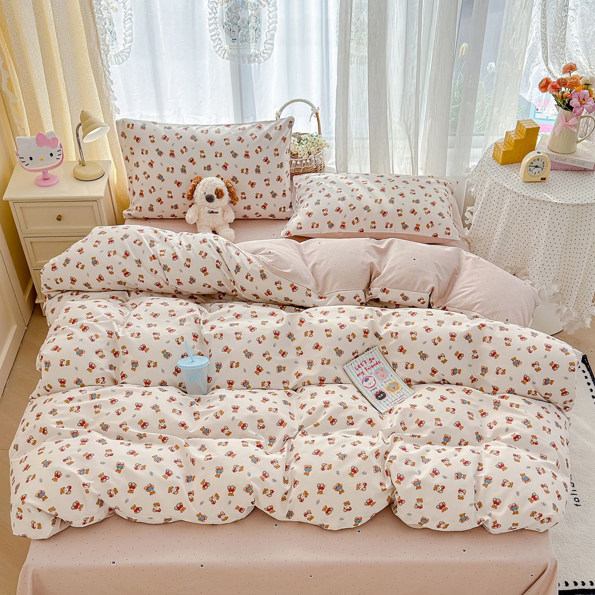 91家纺网 家纺一手货源 找家纺 元禾 2026新款12868新疆全棉单品被套系列（提供质检报告） 烘焙熊熊