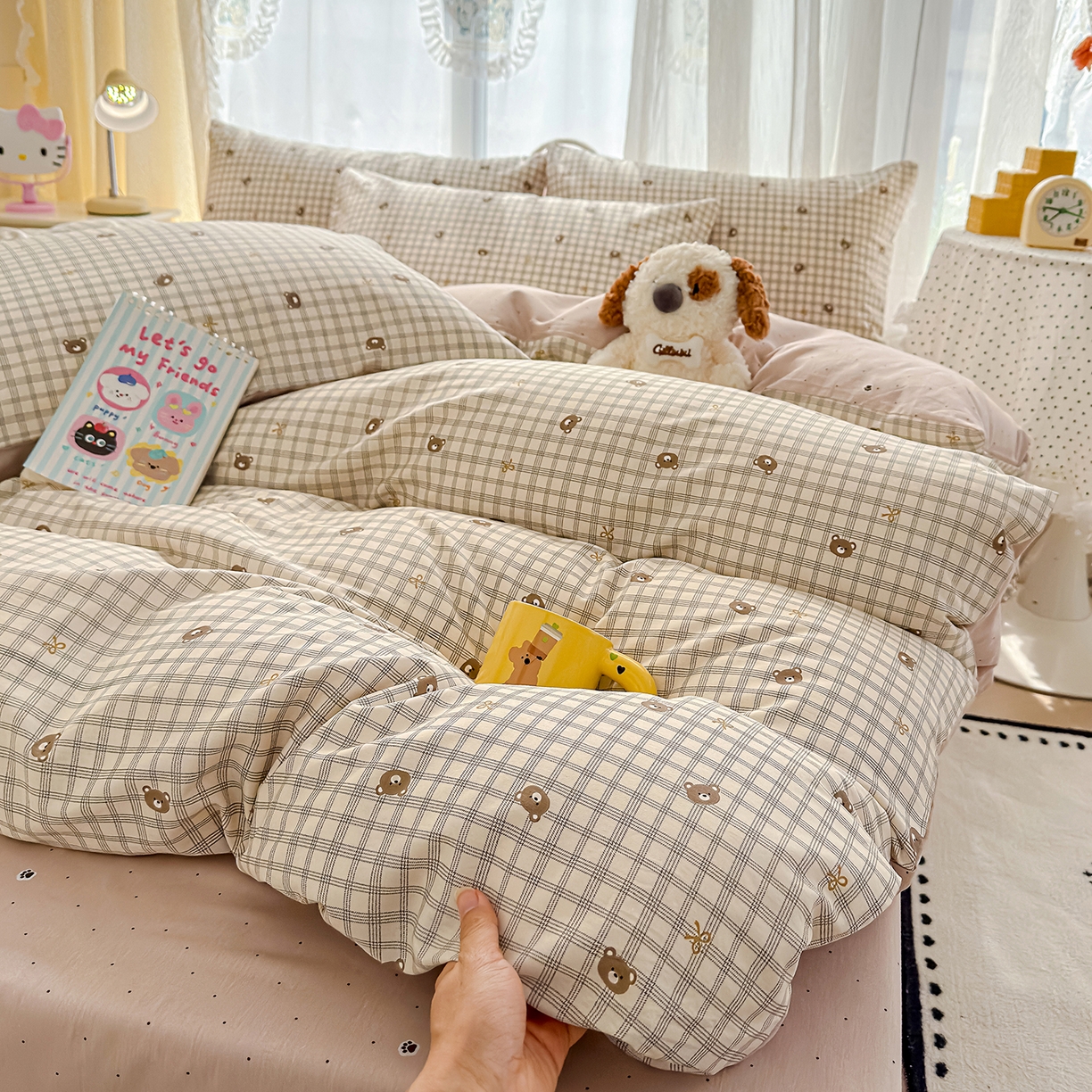 91家纺网 家纺一手货源 找家纺 元禾 2026新款12868新疆全棉印花四件套（提供质检报告 温莎小熊