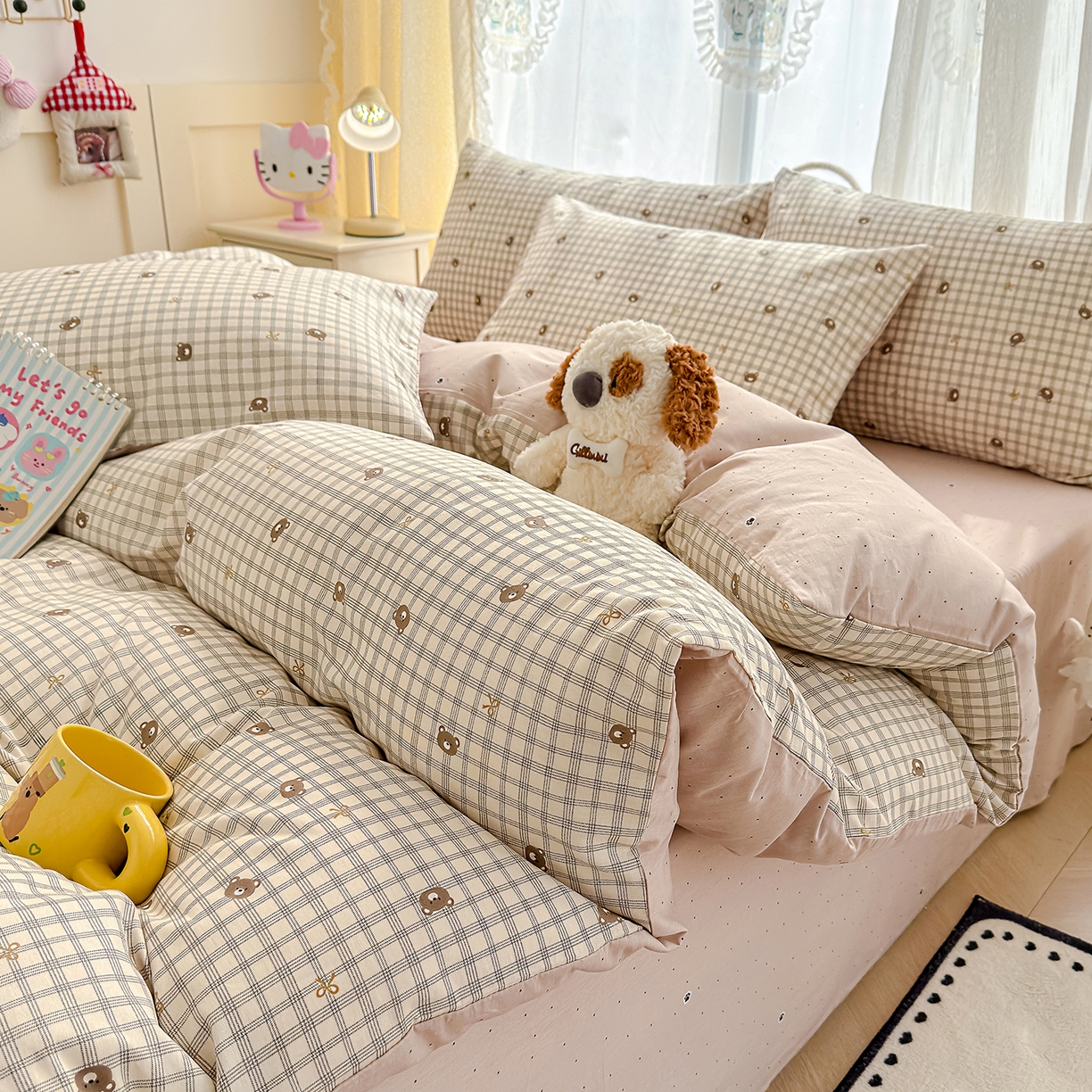 91家纺网 家纺一手货源 找家纺 元禾 2026新款12868新疆全棉印花四件套（提供质检报告 温莎小熊