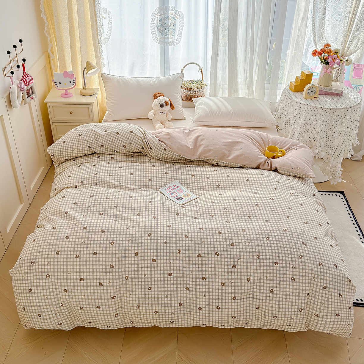 91家纺网 家纺一手货源 找家纺 元禾 2026新款12868新疆全棉印花四件套（提供质检报告 温莎小熊