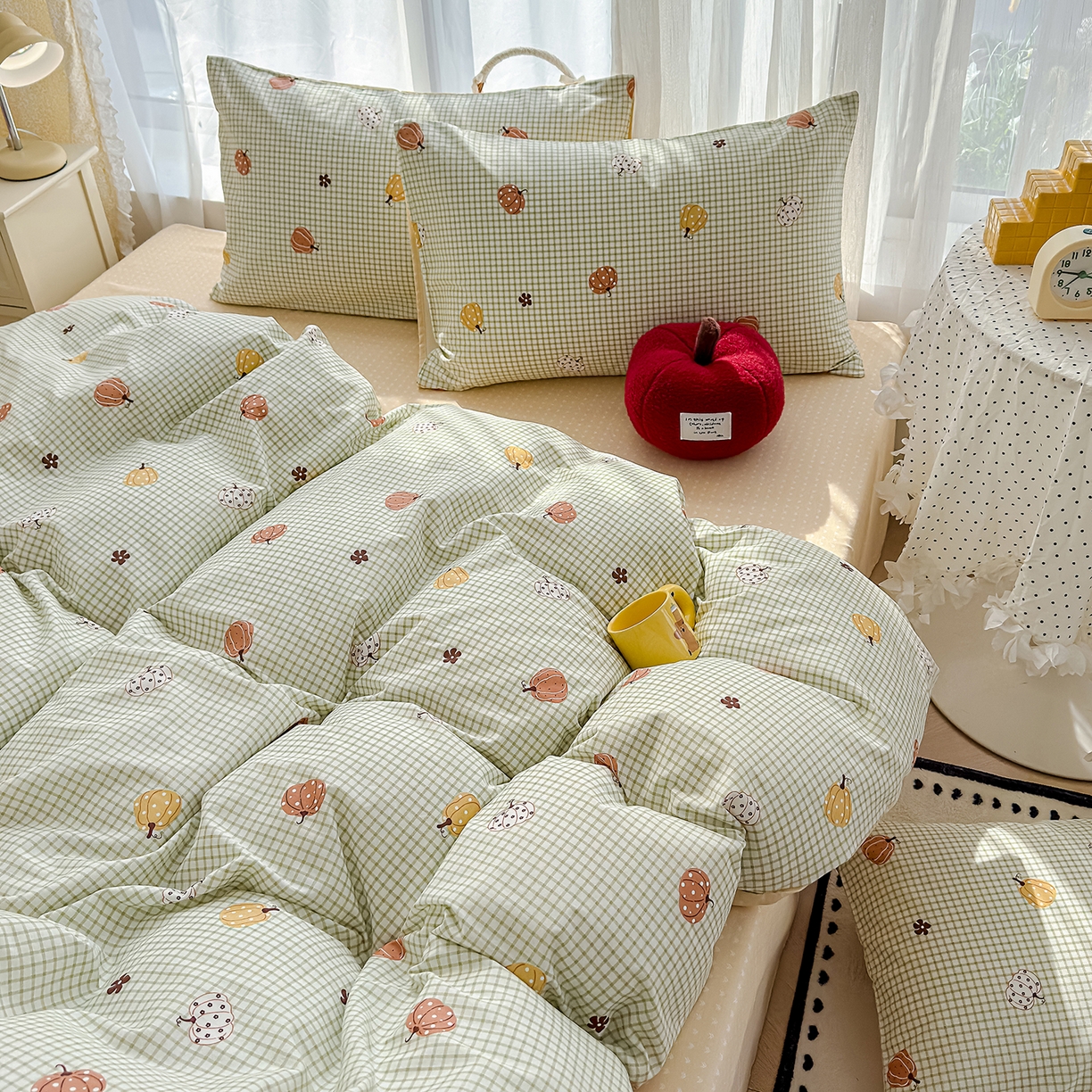 91家纺网 家纺一手货源 找家纺 元禾 2026新款12868新疆全棉印花四件套（提供质检报告 小南瓜