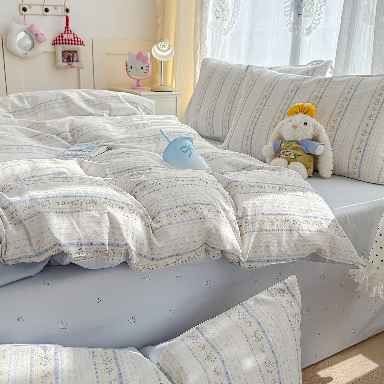 91家纺网 家纺一手货源 找家纺 元禾 2026新款12868新疆全棉单品被套系列（提供质检报告） 浅纹蓝