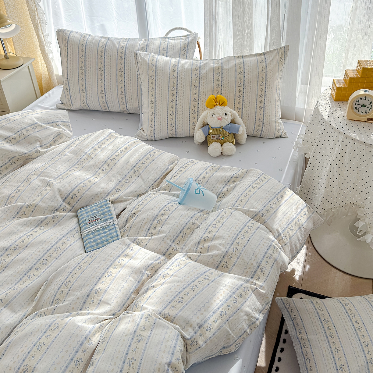 91家纺网 家纺一手货源 找家纺 元禾 2026新款12868新疆全棉单品被套系列（提供质检报告） 浅纹蓝