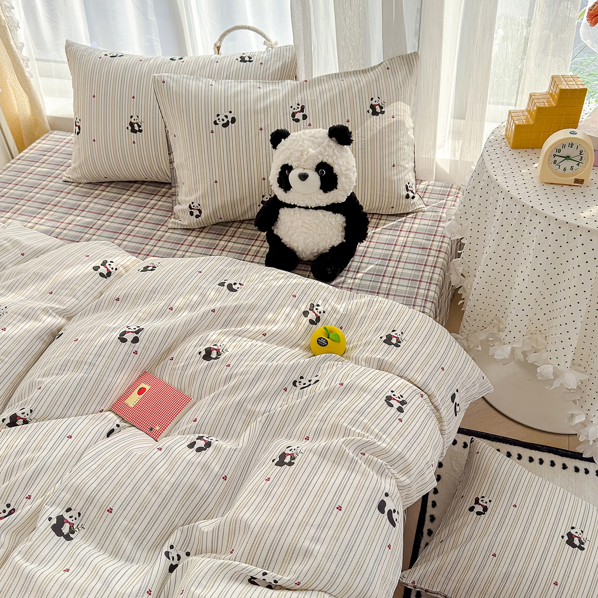 91家纺网 家纺一手货源 找家纺 元禾 2026新款12868新疆全棉印花四件套（提供质检报告 熊猫啵啵