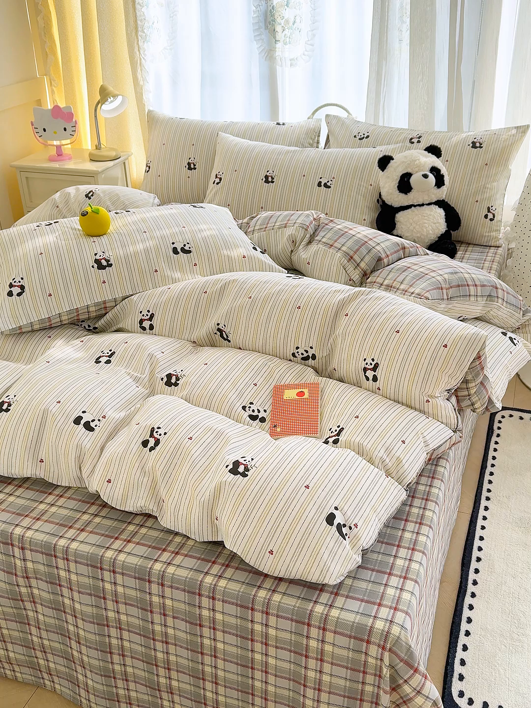 91家纺网 家纺一手货源 找家纺 元禾 2026新款12868新疆全棉印花四件套（提供质检报告 熊猫啵啵