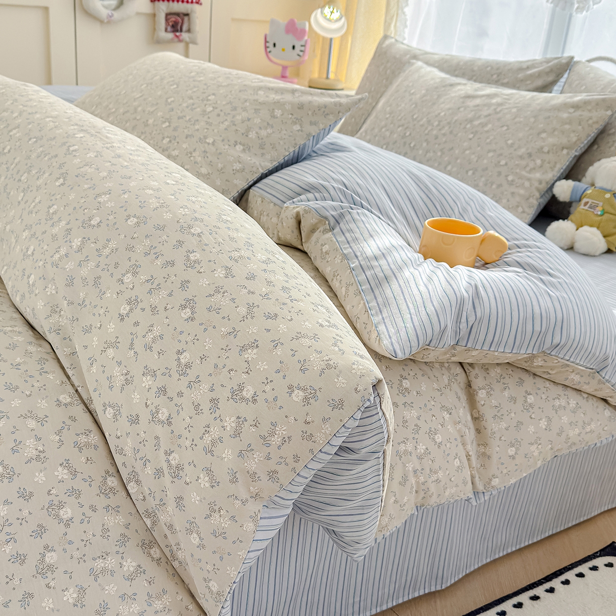 91家纺网 家纺一手货源 找家纺 元禾 2026新款12868新疆全棉印花四件套（提供质检报告 摇铃兰