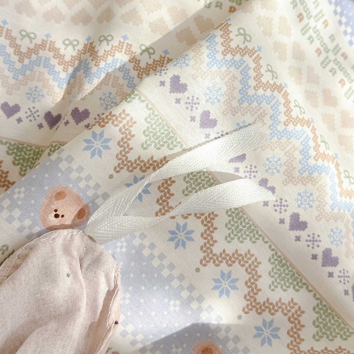 91家纺网 家纺一手货源 找家纺 元禾 2026新款12868新疆全棉印花四件套（提供质检报告 云织熊熊