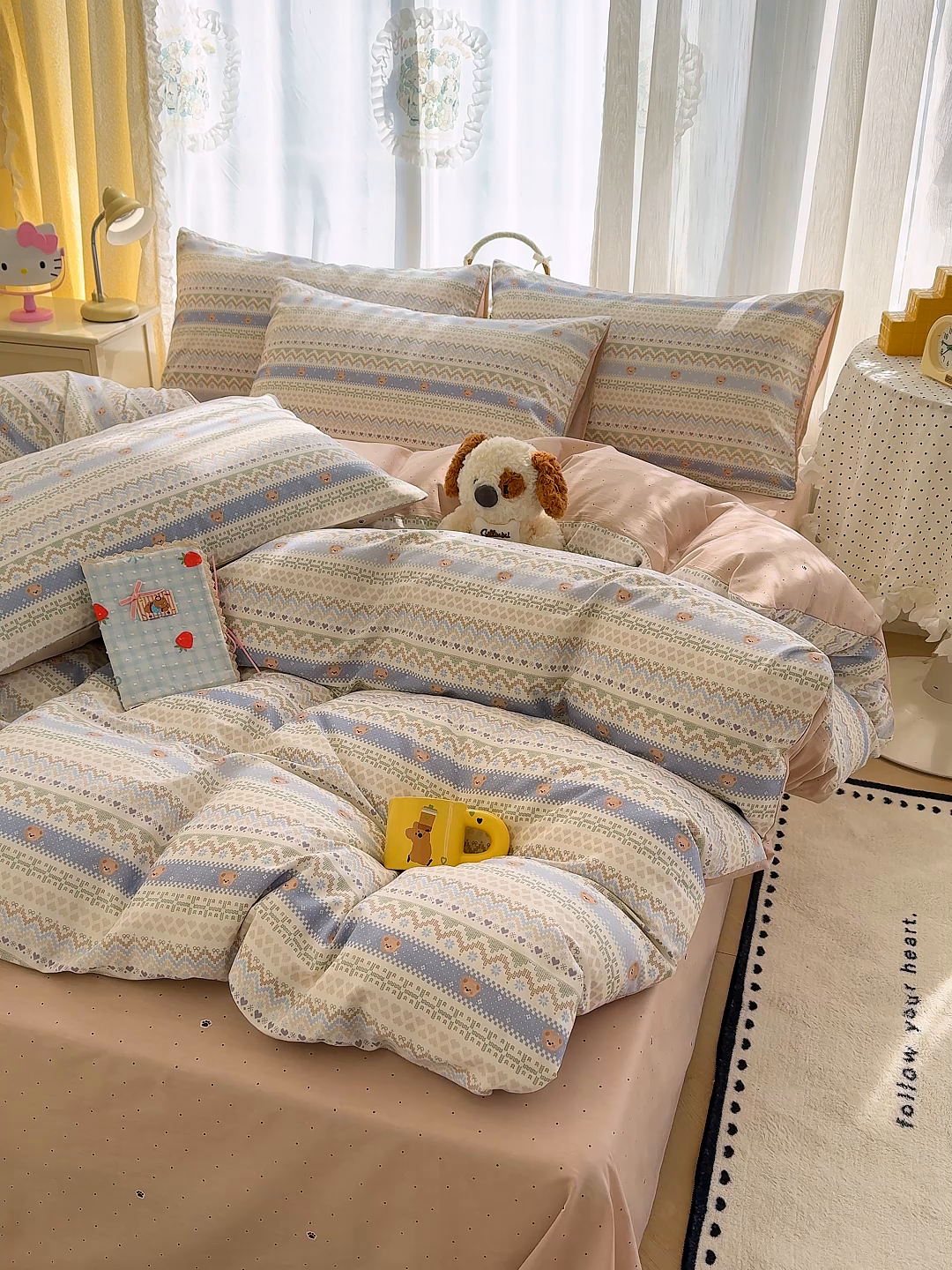 91家纺网 家纺一手货源 找家纺 元禾 2026新款12868新疆全棉印花四件套（提供质检报告 云织熊熊