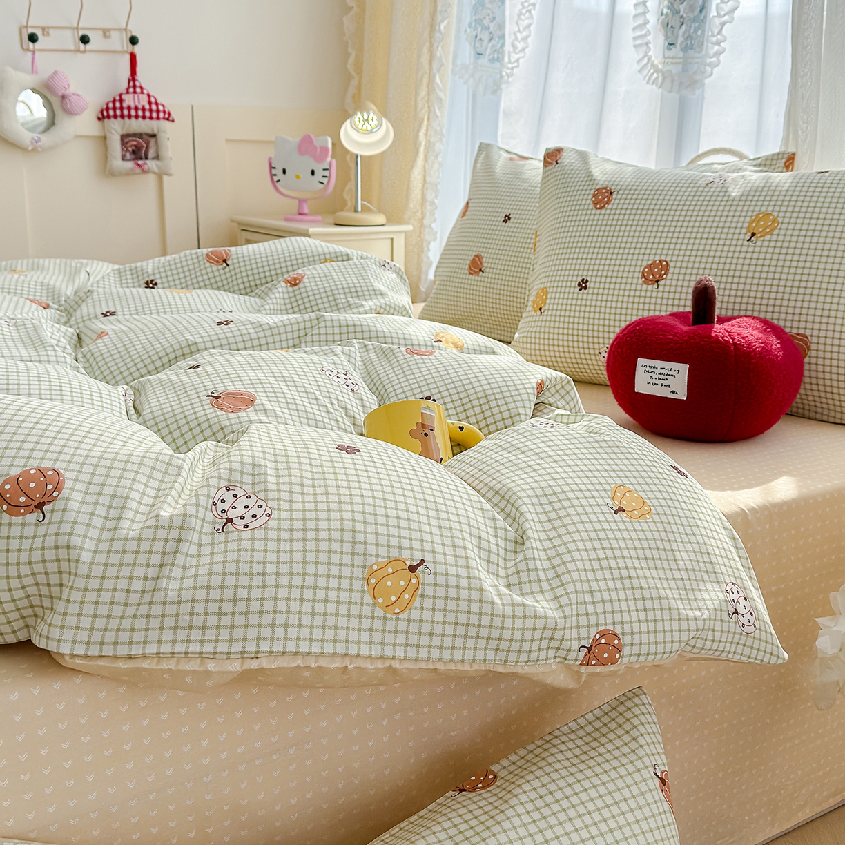 91家纺网 家纺一手货源 找家纺 元禾 2026新款12868新疆全棉单品被套系列（提供质检报告） 小南瓜