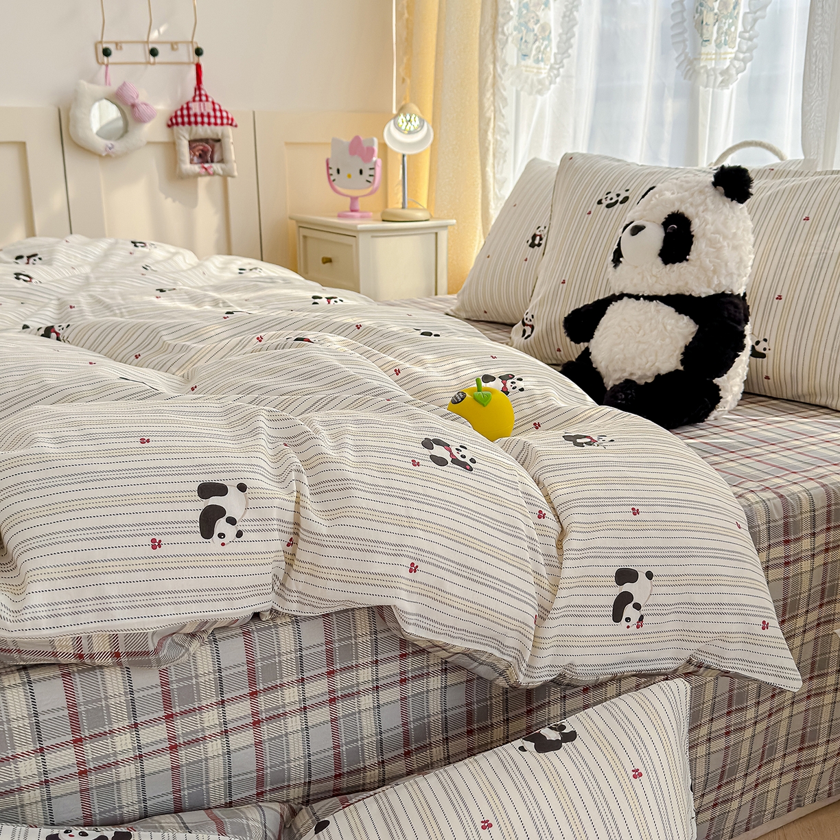 91家纺网 家纺一手货源 找家纺 元禾 2026新款12868新疆全棉单品被套系列（提供质检报告） 熊猫啵啵