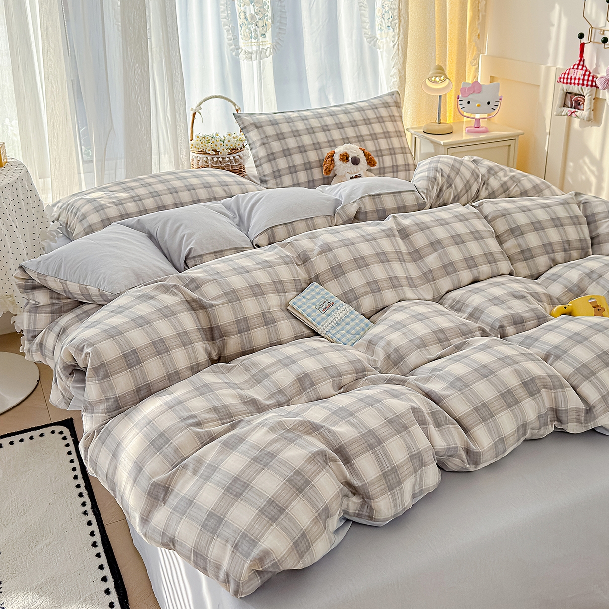 91家纺网 家纺一手货源 找家纺 元禾 2026新款12868新疆全棉单品被套系列（提供质检报告） 亚麻格