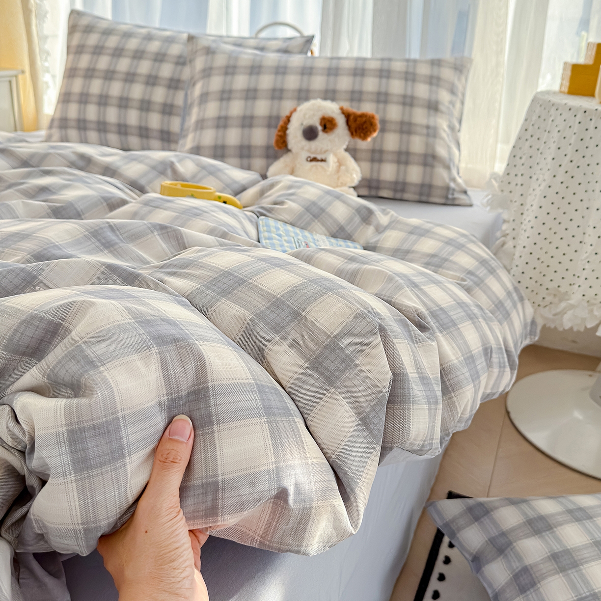 91家纺网 家纺一手货源 找家纺 元禾 2026新款12868新疆全棉单品被套系列（提供质检报告） 亚麻格