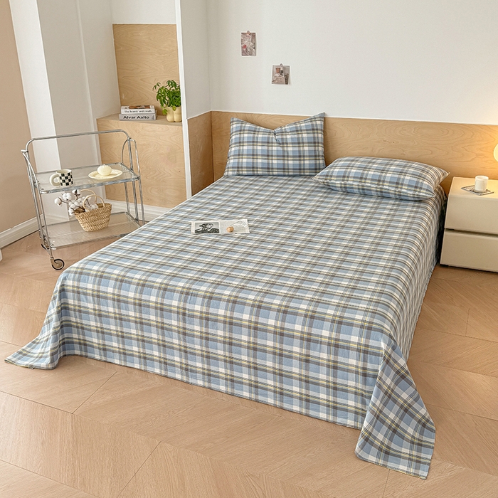 91家纺网 家纺一手货源 找家纺 （总）晓时候 2025新款100%全棉色织水洗棉床单全棉床单纯棉床单