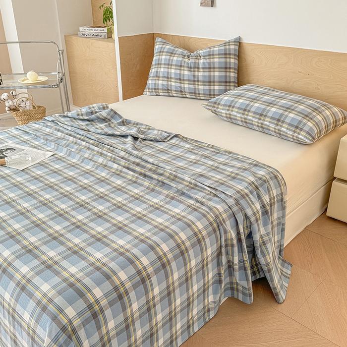 91家纺网 家纺一手货源 找家纺 （总）晓时候 2025新款100%全棉色织水洗棉床单全棉床单纯棉床单