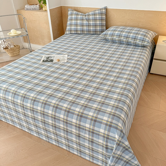 91家纺网 家纺一手货源 找家纺 （总）晓时候 2025新款100%全棉色织水洗棉床单全棉床单纯棉床单