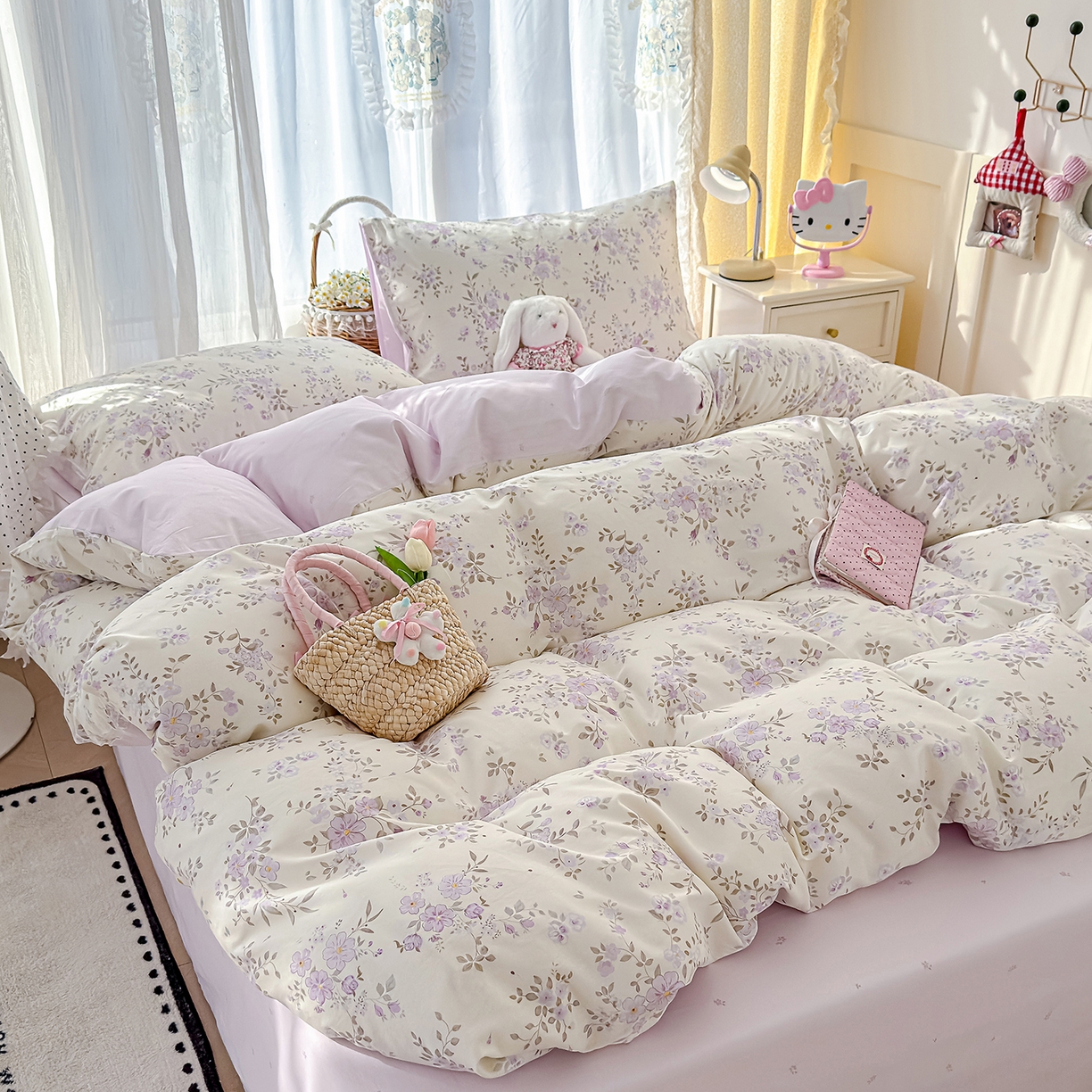 91家纺网 家纺一手货源 找家纺 元禾 2026新款12868新疆全棉纯棉单品床单系列（提供质检报告） 苏林-紫