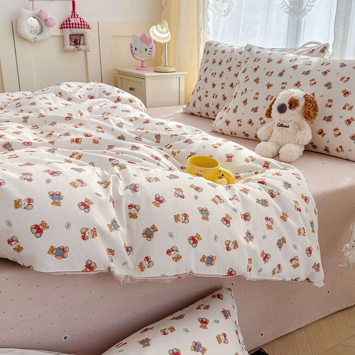 91家纺网 家纺一手货源 找家纺 元禾 2026新款12868新疆全棉单品枕套系列（提供质检报告） 烘焙熊熊