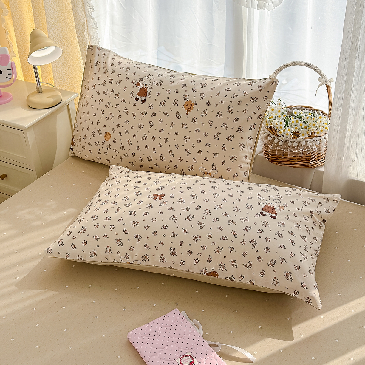 91家纺网 家纺一手货源 找家纺 元禾 2026新款12868新疆全棉纯棉单品床单系列（提供质检报告） 花园兔