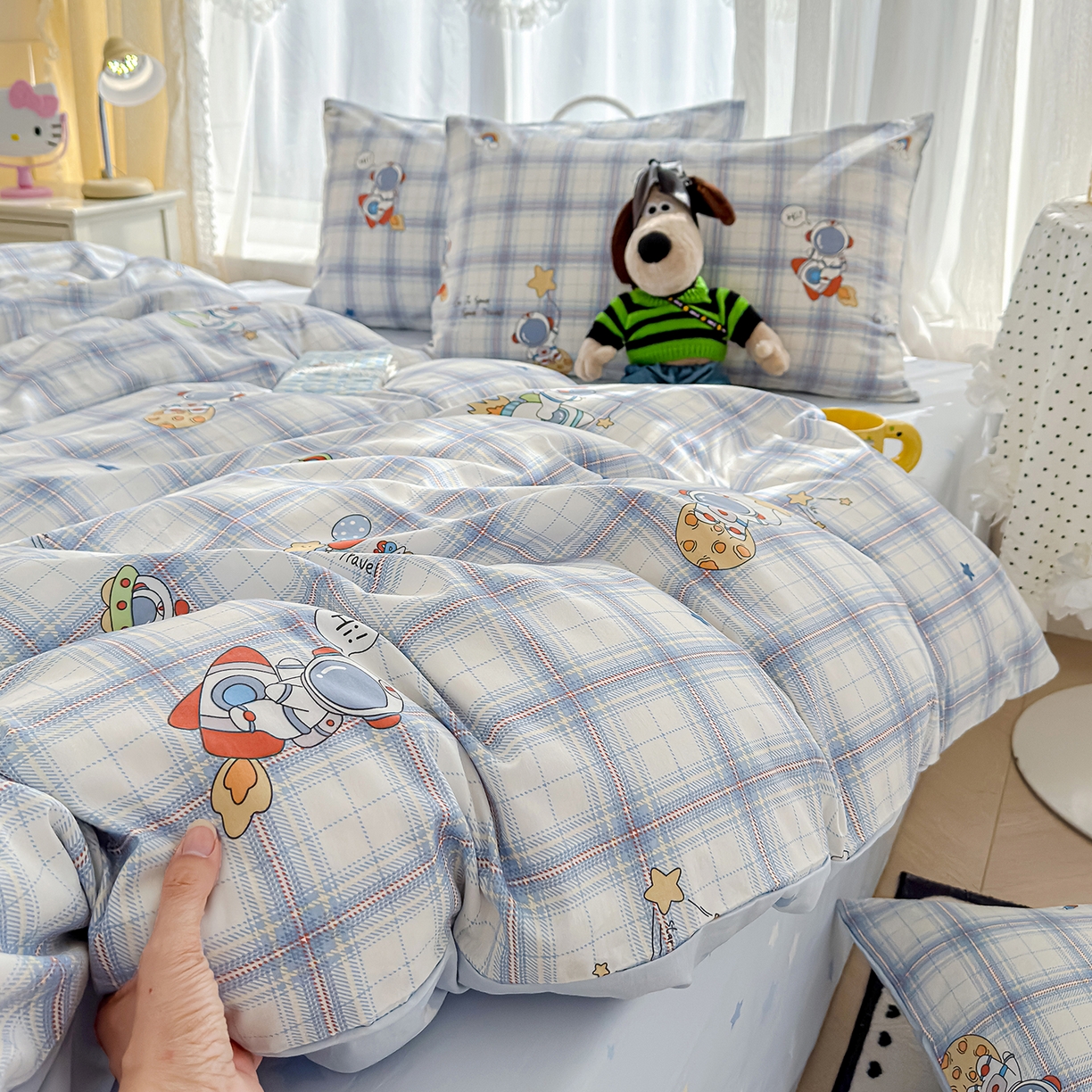 91家纺网 家纺一手货源 找家纺 元禾 2026新款12868新疆全棉纯棉单品床单系列（提供质检报告） 快乐星球