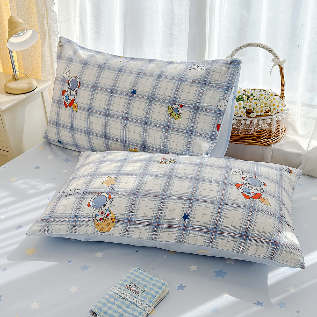 元禾 2026新款12868新疆全棉单品枕套系列（提供质检报告） 快乐星球