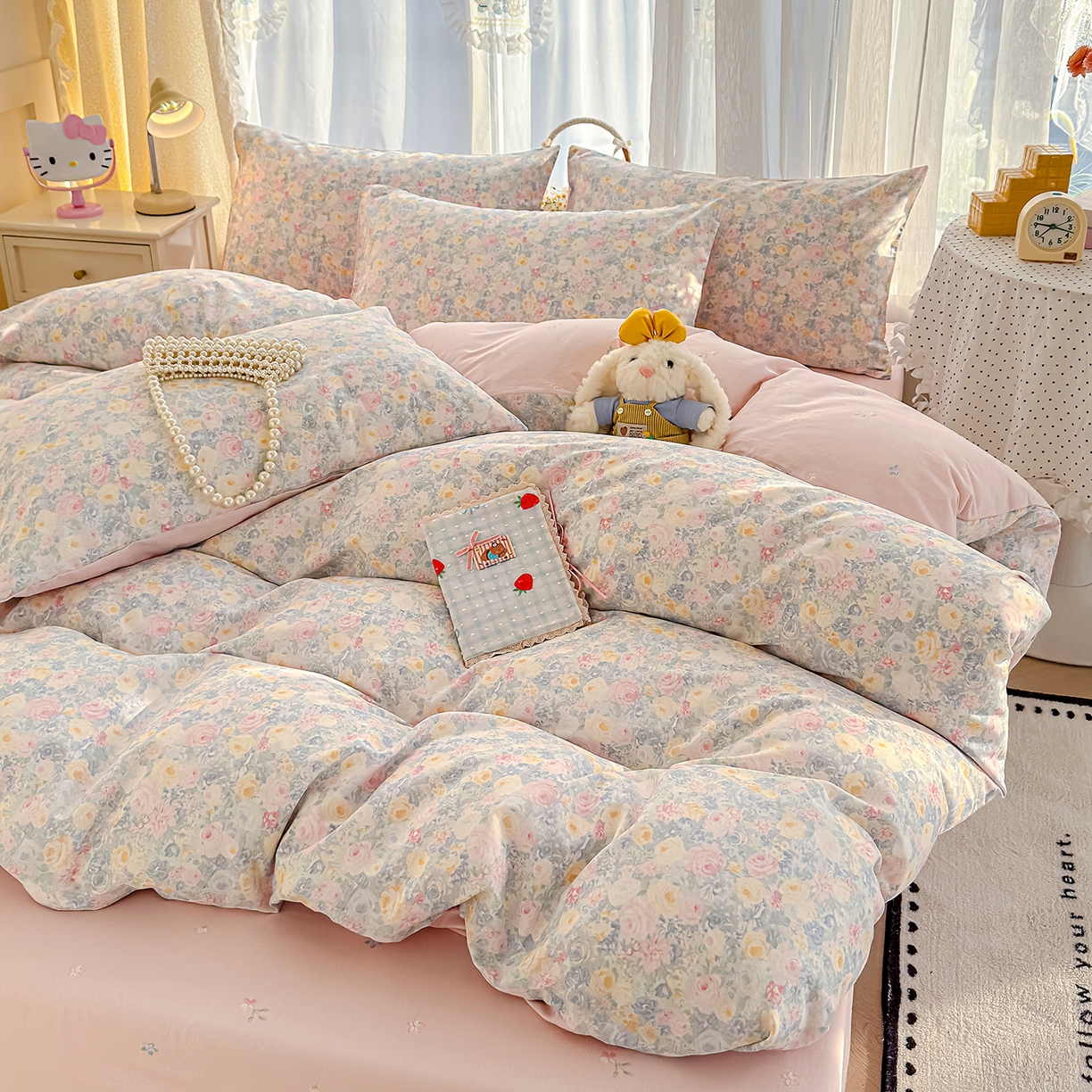 91家纺网 家纺一手货源 找家纺 元禾 2026新款12868新疆全棉纯棉单品床单系列（提供质检报告） 岚花绪-灰