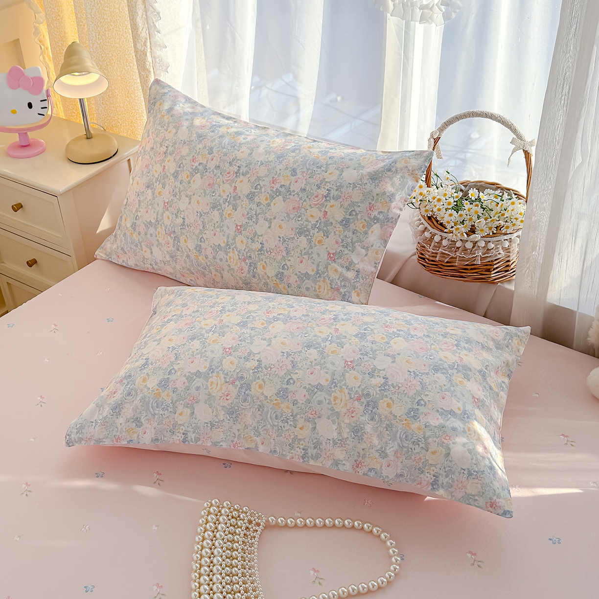 元禾 2026新款12868新疆全棉单品枕套系列（提供质检报告） 岚花绪-灰