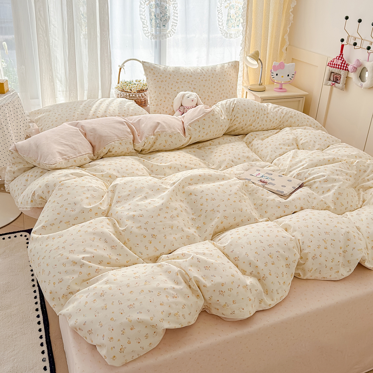 91家纺网 家纺一手货源 找家纺 元禾 2026新款12868新疆全棉单品枕套系列（提供质检报告） 奶油花篱