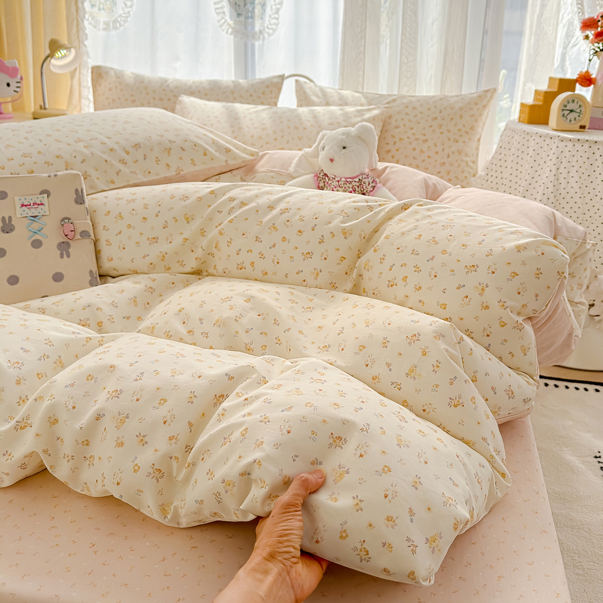 91家纺网 家纺一手货源 找家纺 元禾 2026新款12868新疆全棉单品枕套系列（提供质检报告） 奶油花篱