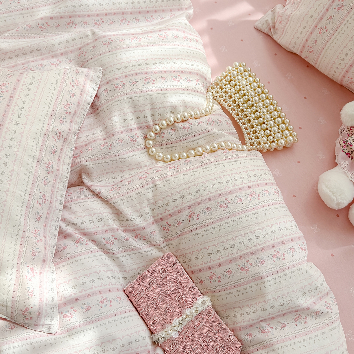 91家纺网 家纺一手货源 找家纺 元禾 2026新款12868新疆全棉纯棉单品床单系列（提供质检报告） 浅纹蓝-粉