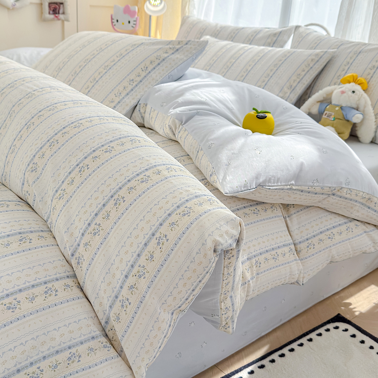 91家纺网 家纺一手货源 找家纺 元禾 2026新款12868新疆全棉单品枕套系列（提供质检报告） 浅纹蓝