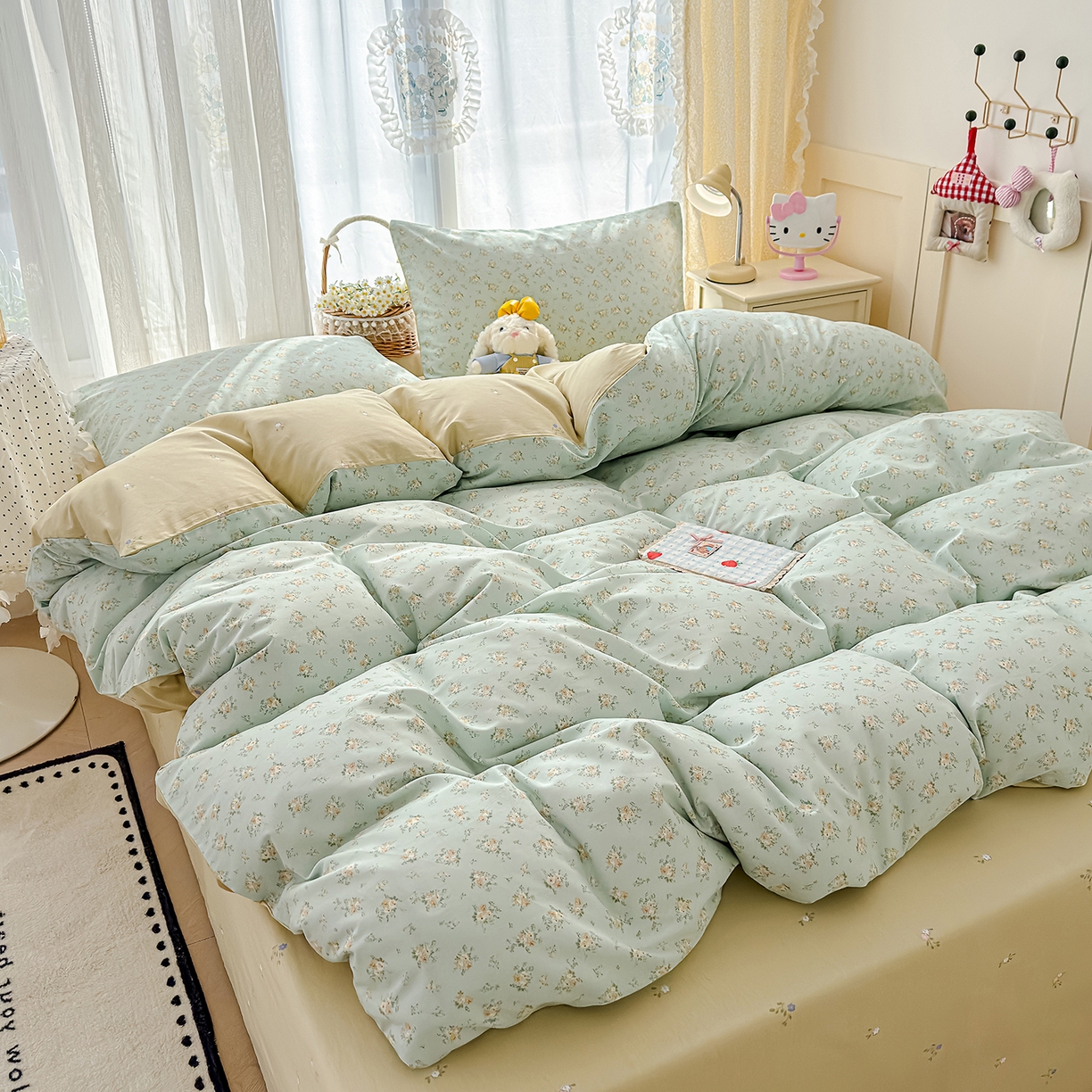 91家纺网 家纺一手货源 找家纺 元禾 2026新款12868新疆全棉纯棉单品床单系列（提供质检报告） 疏影梦境