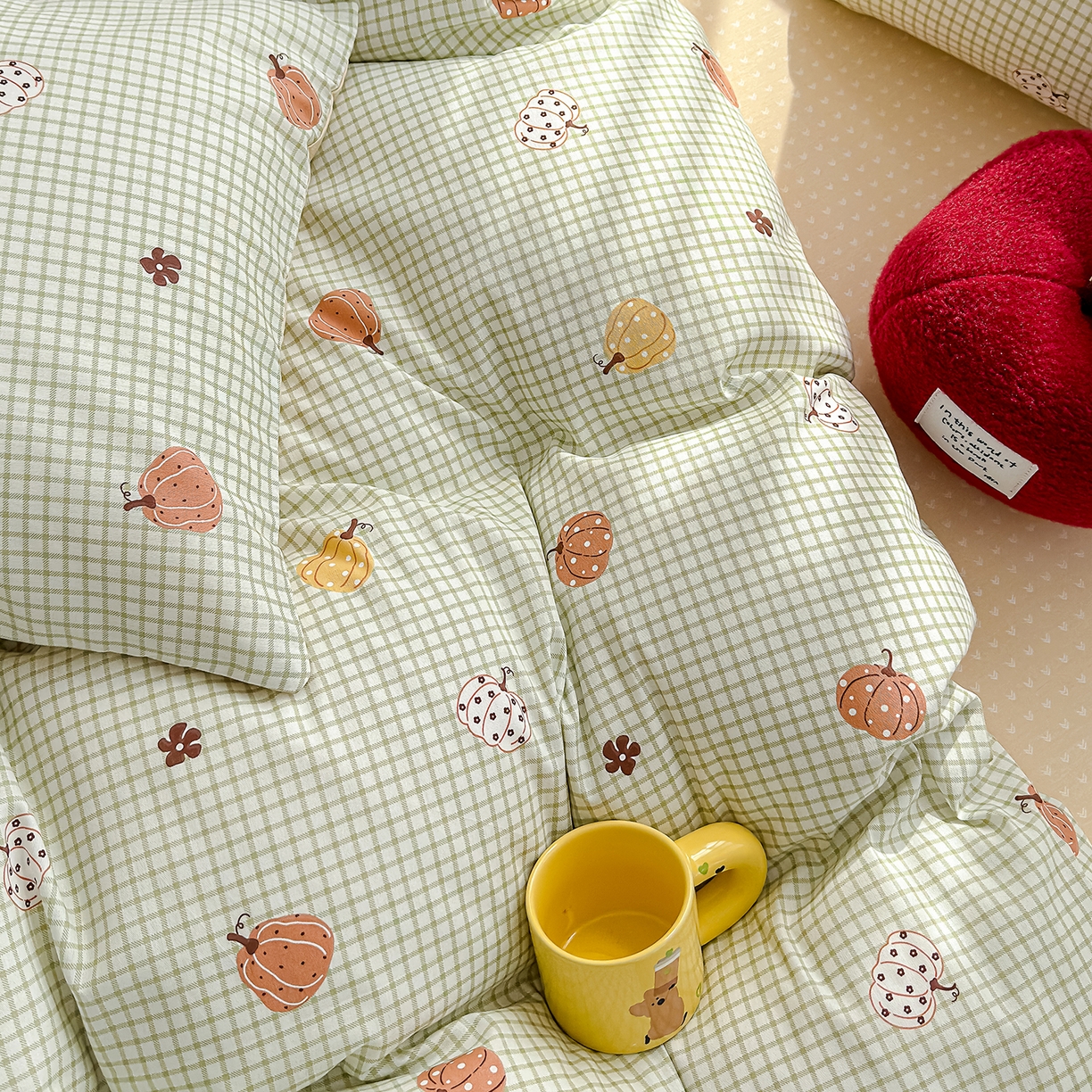 91家纺网 家纺一手货源 找家纺 元禾 2026新款12868新疆全棉纯棉单品床单系列（提供质检报告） 小南瓜