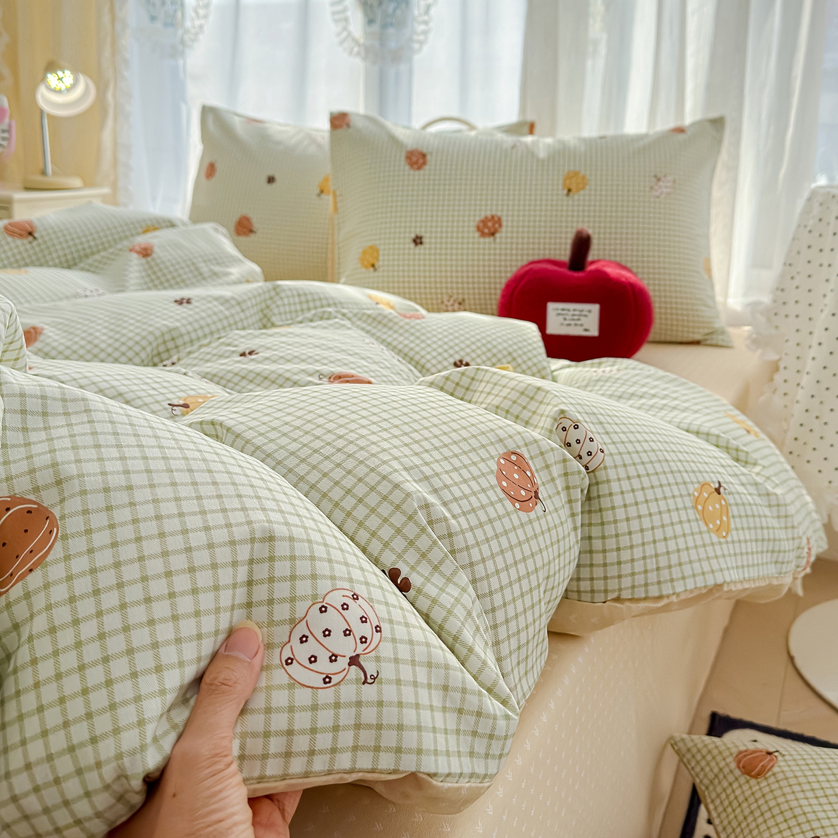 91家纺网 家纺一手货源 找家纺 元禾 2026新款12868新疆全棉单品枕套系列（提供质检报告） 小南瓜