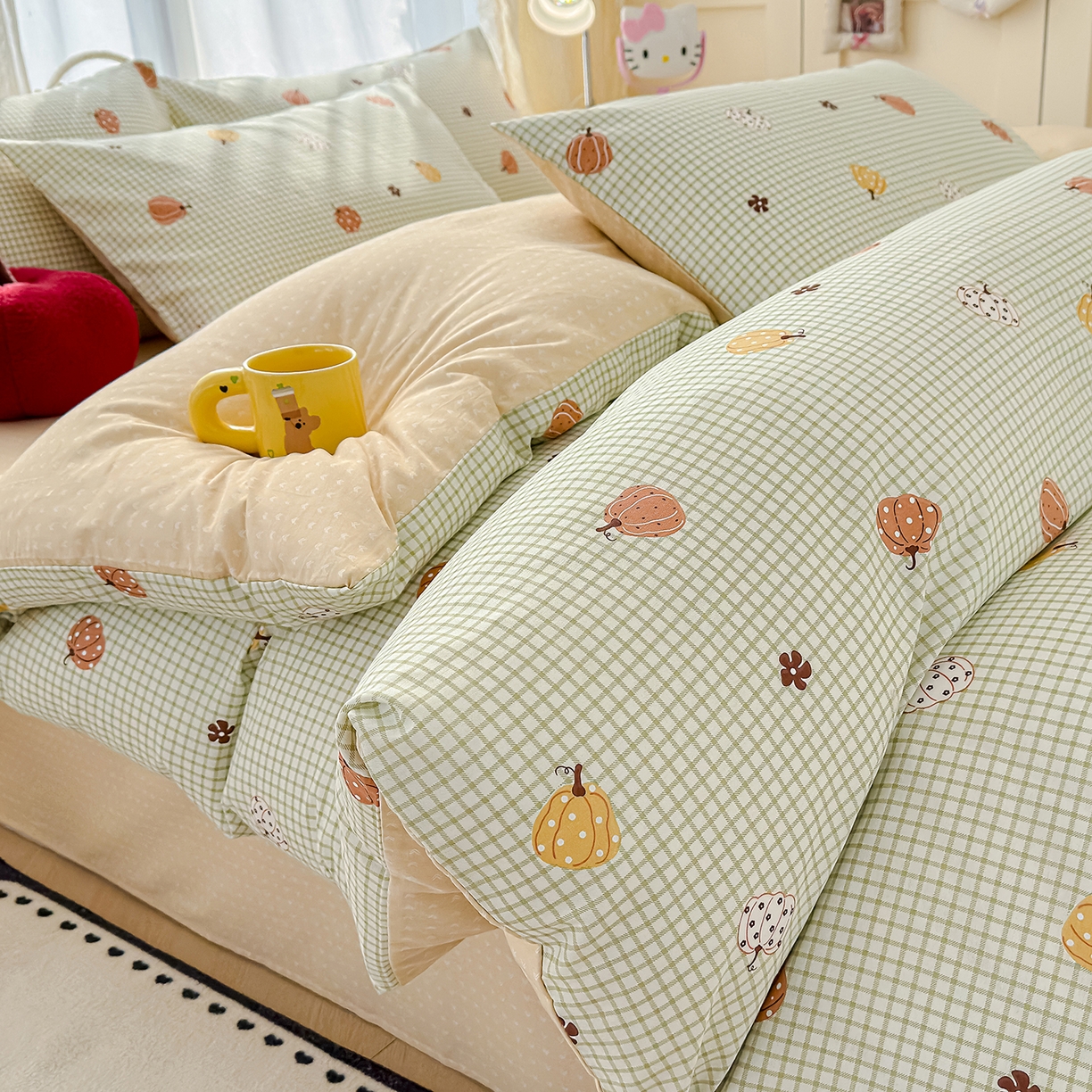 91家纺网 家纺一手货源 找家纺 元禾 2026新款12868新疆全棉单品枕套系列（提供质检报告） 小南瓜