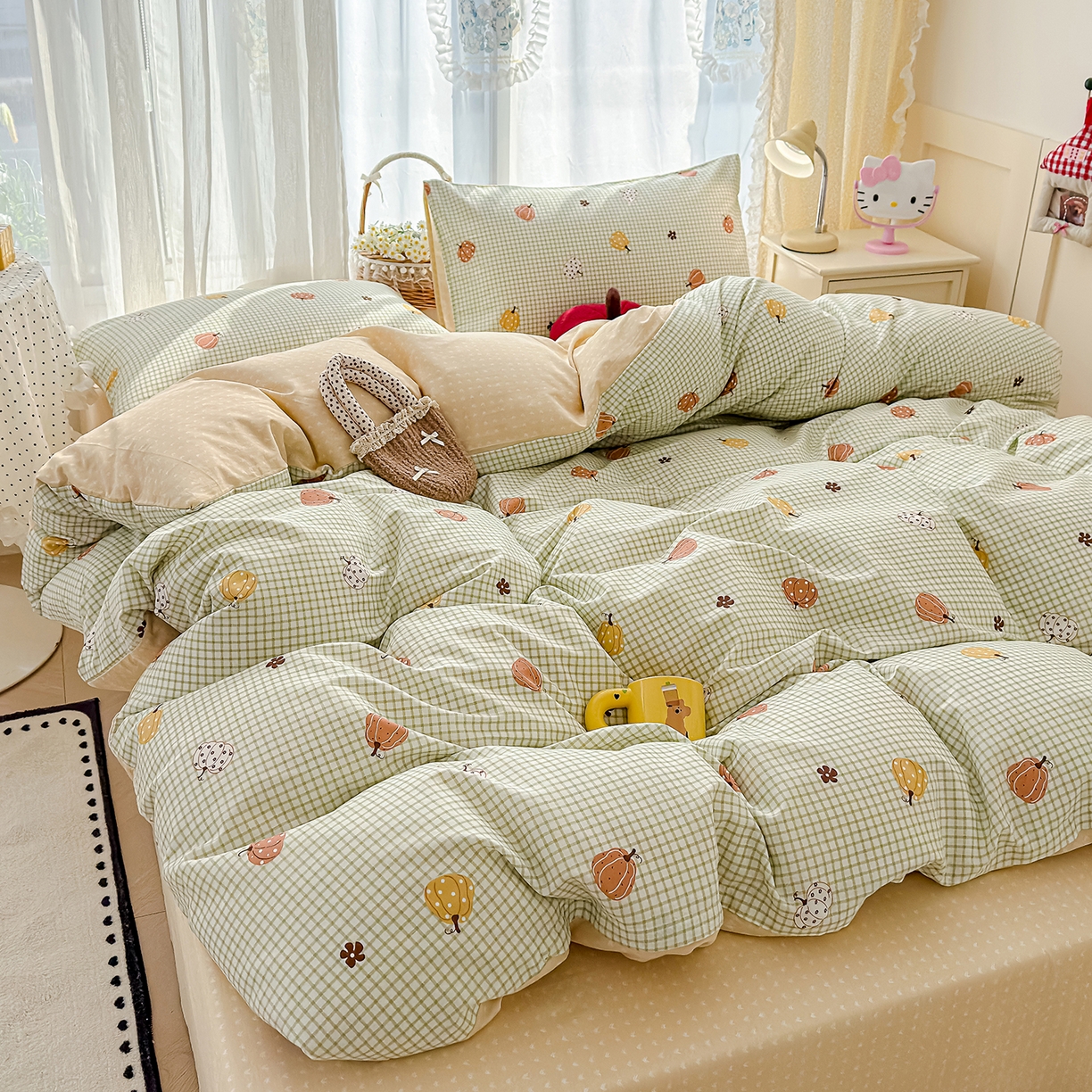 91家纺网 家纺一手货源 找家纺 元禾 2026新款12868新疆全棉单品枕套系列（提供质检报告） 小南瓜