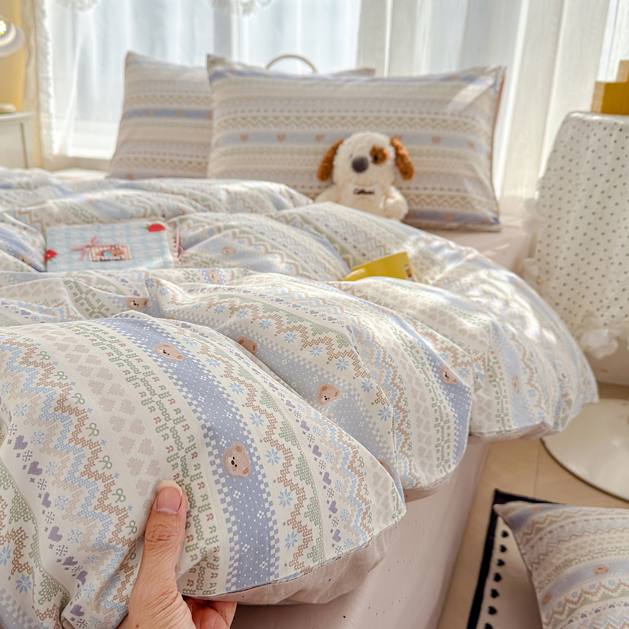 91家纺网 家纺一手货源 找家纺 元禾 2026新款12868新疆全棉纯棉单品床单系列（提供质检报告） 云织熊熊