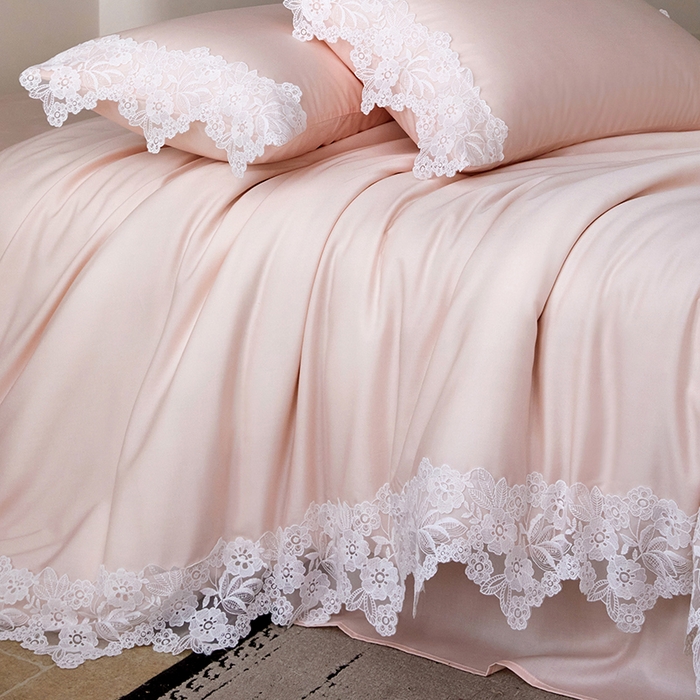 91家纺网 家纺一手货源 找家纺 （总）金奇达家纺 2026新款茧养丝光缎四件套-蕾丝小姐（标准号全网控价（折后券后）不低于299元）