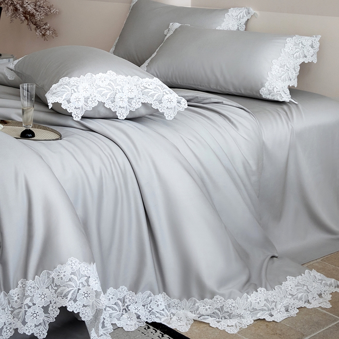 91家纺网 家纺一手货源 找家纺 （总）金奇达家纺 2026新款茧养丝光缎四件套-蕾丝小姐（标准号全网控价（折后券后）不低于299元）