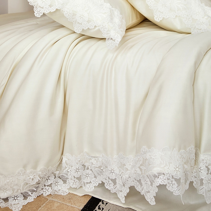 91家纺网 家纺一手货源 找家纺 金奇达家纺 2026新款茧养丝光缎四件套-蕾丝小姐（标准号全网控价（折后券后）不低于299元） 蕾丝小姐-山茶