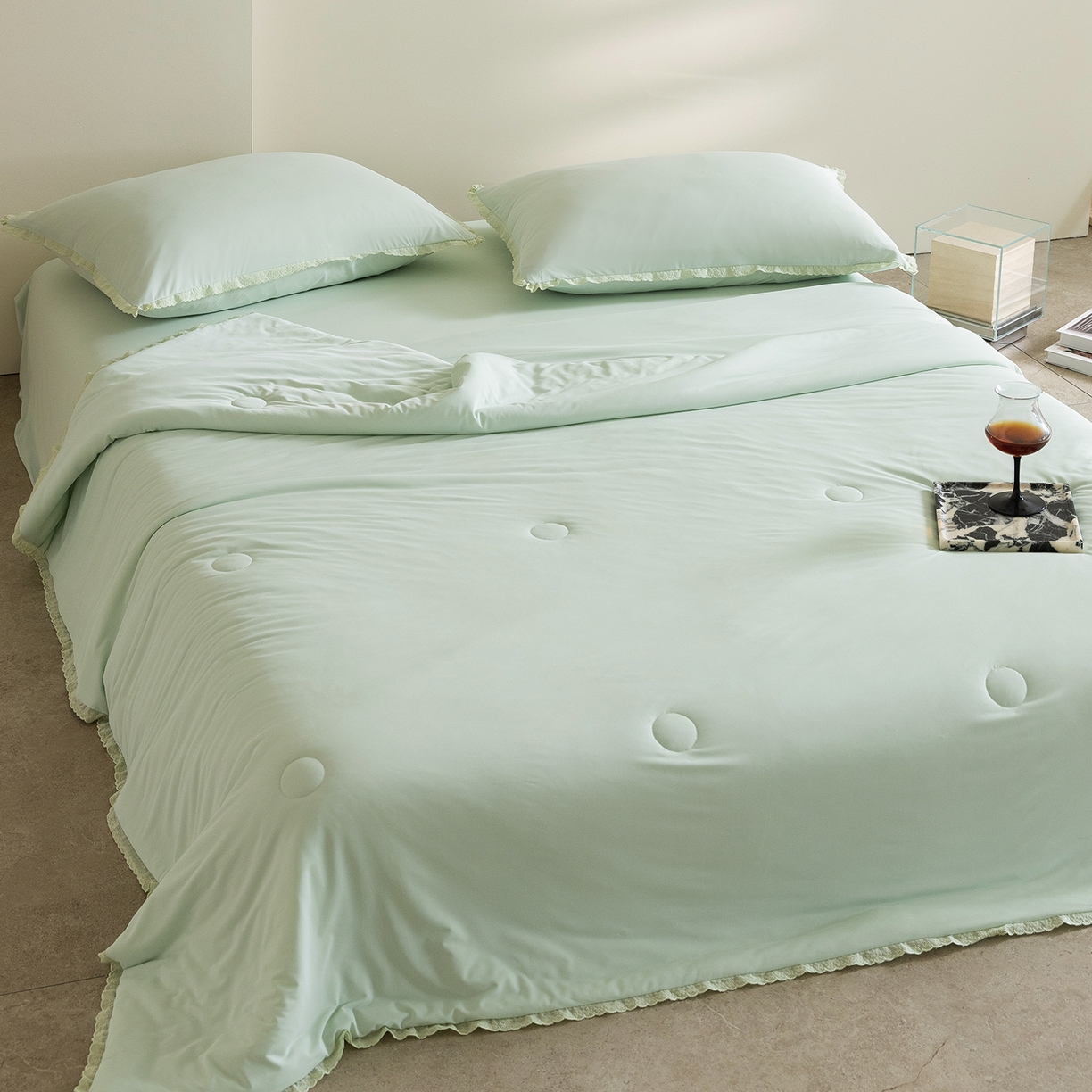 91家纺网 家纺一手货源 找家纺 （总）立奥被业 2026新款锦氨凉感夏被夏凉被空调被竹浆纤维夏被四件套大油光夏凉被