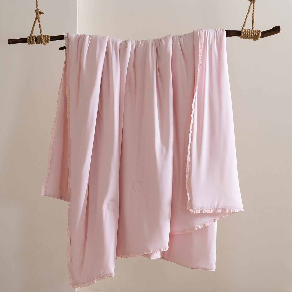 立奥被业 2026新款锦氨凉感夏被夏凉被空调被竹浆纤维夏被四件套大油光夏凉被 粉色