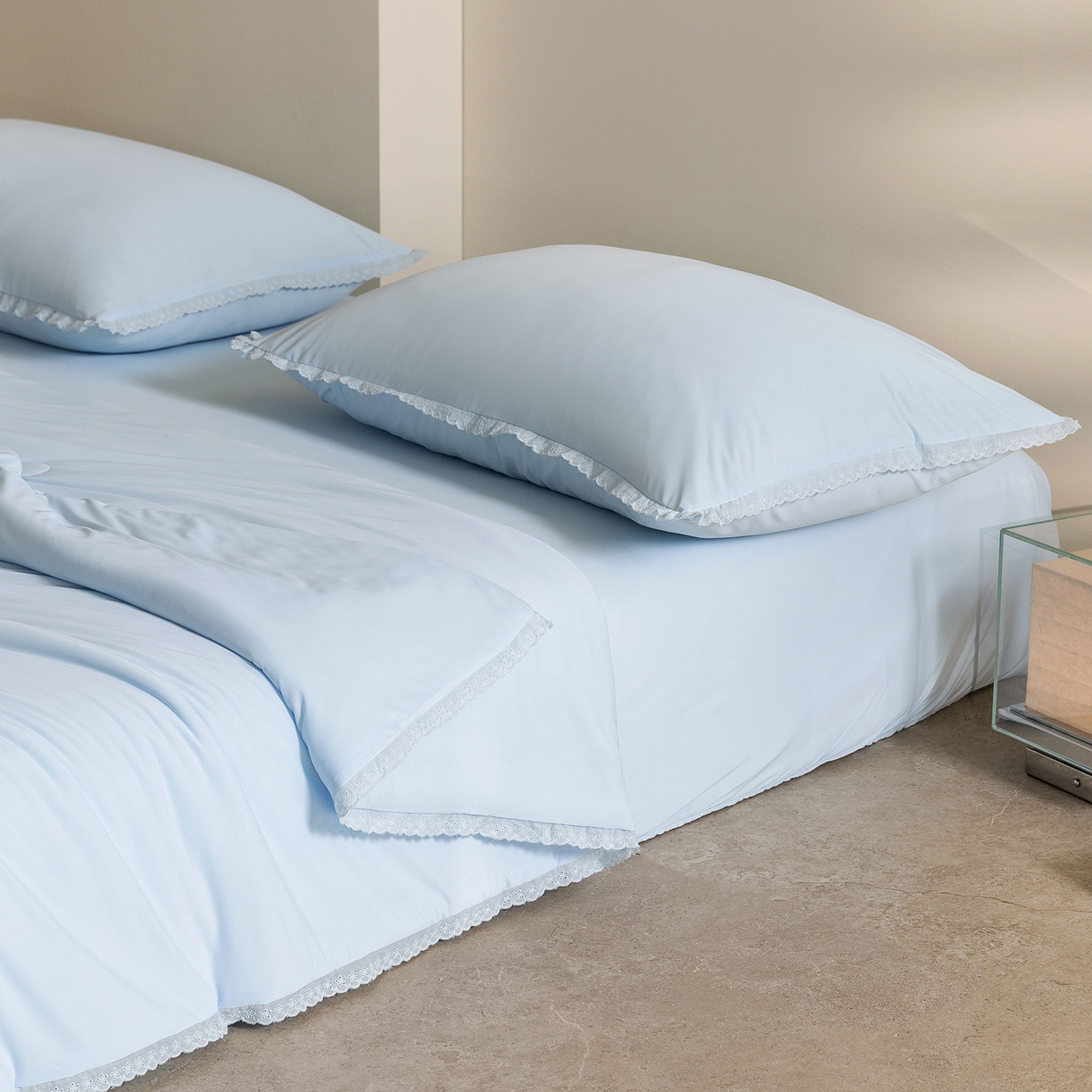 91家纺网 家纺一手货源 找家纺 立奥被业 2026新款锦氨凉感夏被夏凉被空调被竹浆纤维夏被四件套大油光夏凉被 蓝色