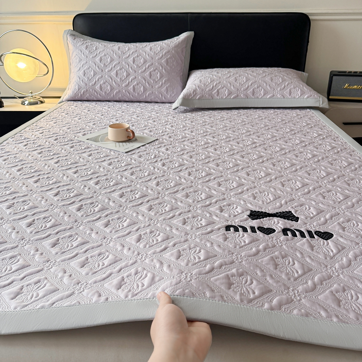 梵克保罗 2026春夏新款立体刺绣乙纶夏凉凉席-蝶韵-床席款 蝶韵 冰雾紫