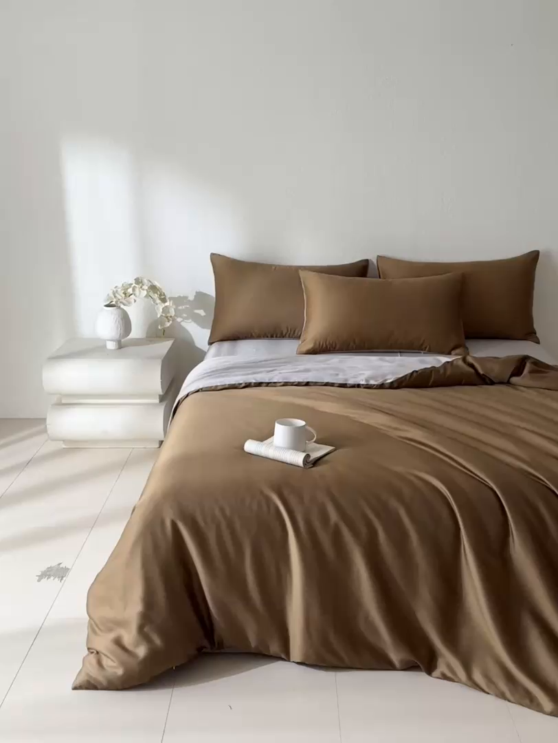 91家纺网 家纺一手货源 找家纺 （总）禾时 2026新款60支奥地利兰精双拼纯色天丝四件套