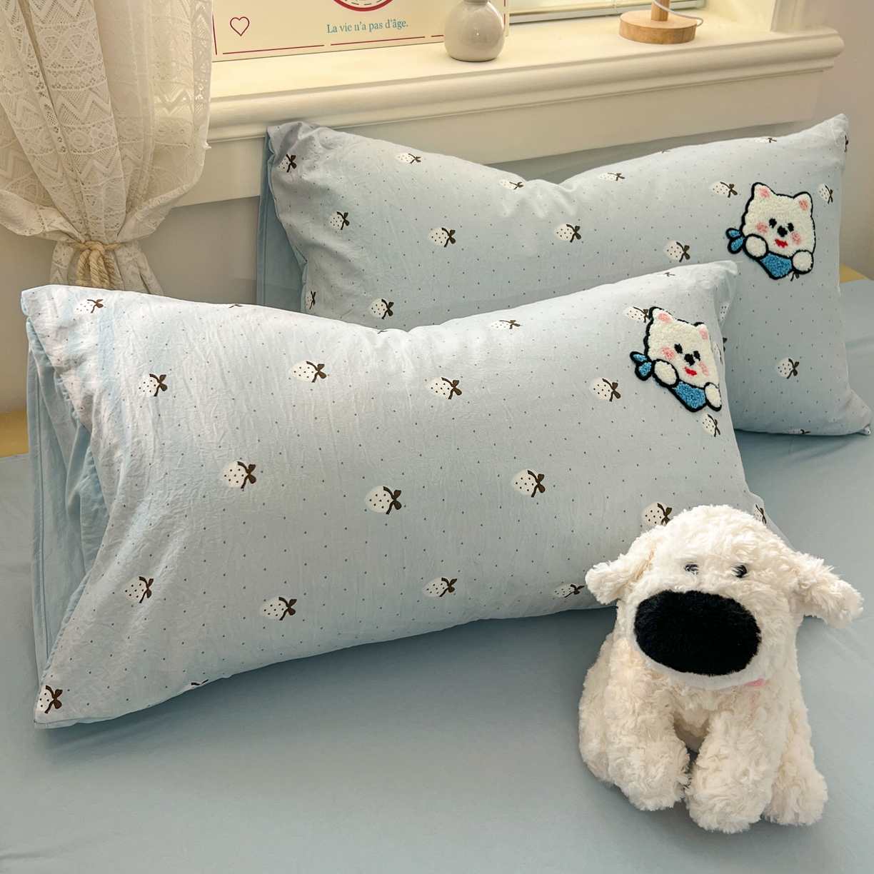 91家纺网 家纺一手货源 找家纺 易辰美 2026新款水洗棉毛巾绣夏被四件套 西高地