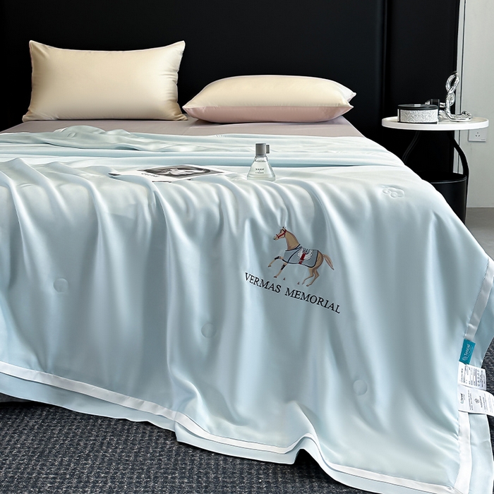 91家纺网 家纺一手货源 找家纺 （总）薇玛仕 2026新款绣花80支兰精天丝可水洗蚕丝被100蚕丝填充夏凉被空调被