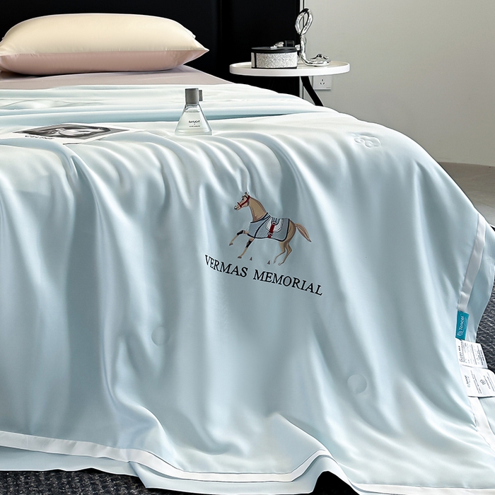 91家纺网 家纺一手货源 找家纺 （总）薇玛仕 2026新款绣花80支兰精天丝可水洗蚕丝被100蚕丝填充夏凉被空调被